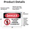 Signmission No Access Unless Conveyor Is Danger Sign, Vinyl Decal, 7in W x 5in L, 2PK OS-2PACK-DS-D-57-L-2436 - alternate 5